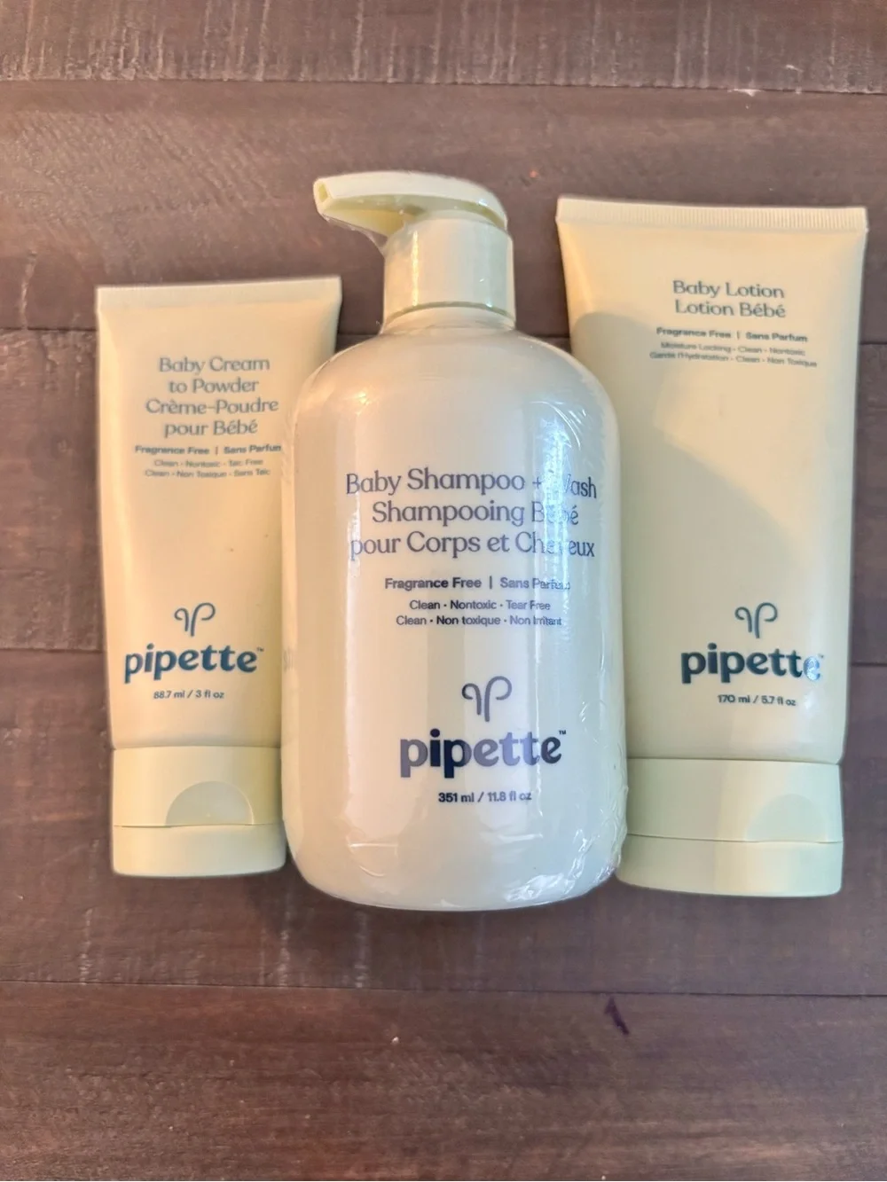Pipette Baby Shampoo + Lotion + Cream Set - Pale Yellow